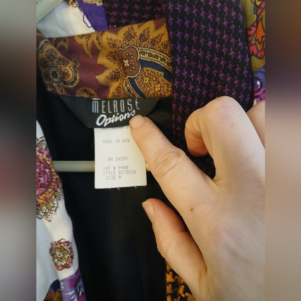 Melrose Vintage Patchwork Pattern Blazer medium B… - image 2